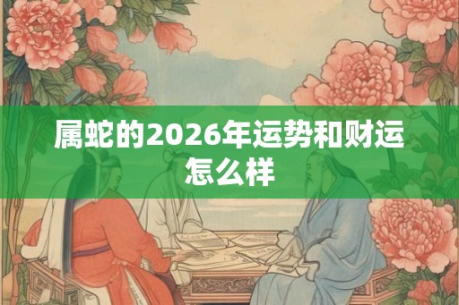 属蛇的2026年运势和财运怎么样