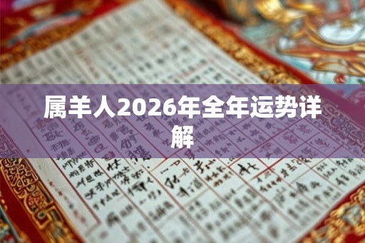 属羊人2026年全年运势详解