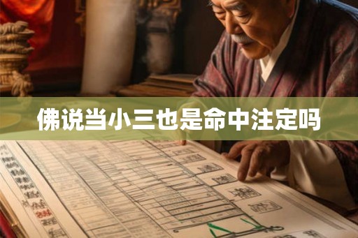 佛说当小三也是命中注定吗 佛说当小三也是命中注定吗