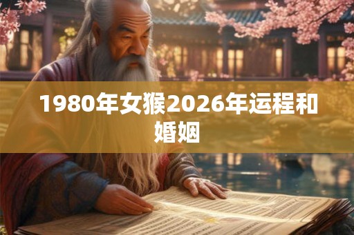 1980年女猴2026年运程和婚姻
