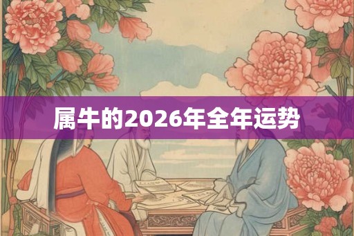 属牛的2026年全年运势