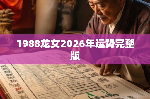 1988龙女2026年运势完整版