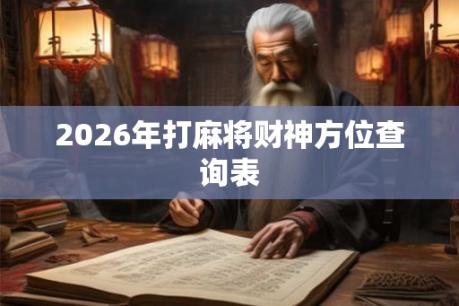 2026年打麻将财神方位查询表