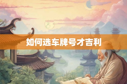如何选车牌号才吉利