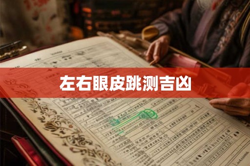 左右眼皮跳测吉凶
