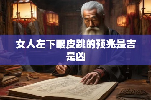 女人左下眼皮跳的预兆是吉是凶 女人左下眼皮跳的预兆是吉是凶