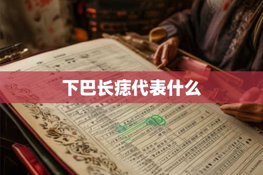 下巴长痣代表什么