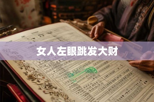 女人左眼跳发大财