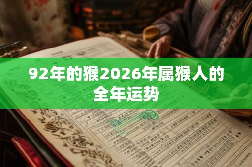 92年的猴2026年属猴人的全年运势 92年的猴2026年属猴人的全年运势