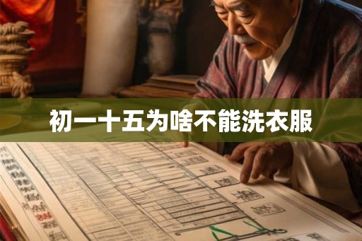 初一十五为啥不能洗衣服