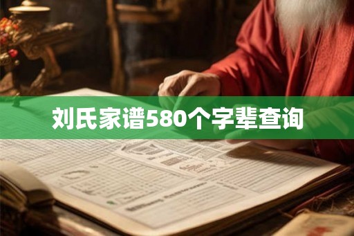 刘氏家谱580个字辈查询