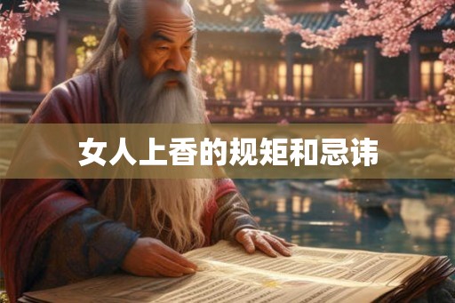 女人上香的规矩和忌讳