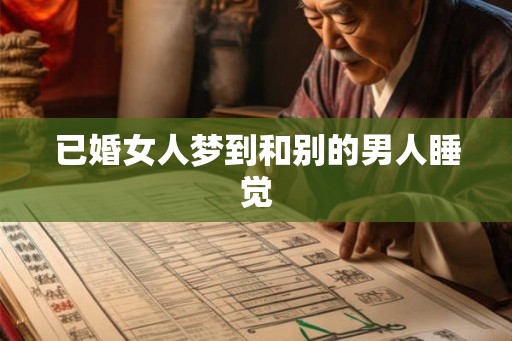 已婚女人梦到和别的男人睡觉