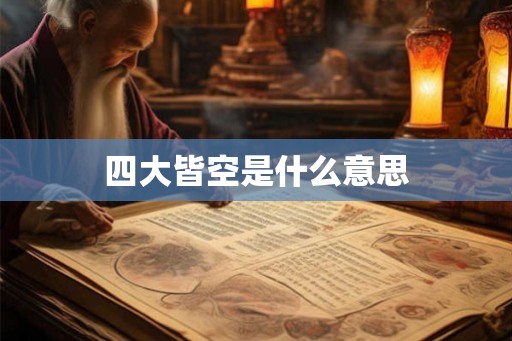 四大皆空是什么意思