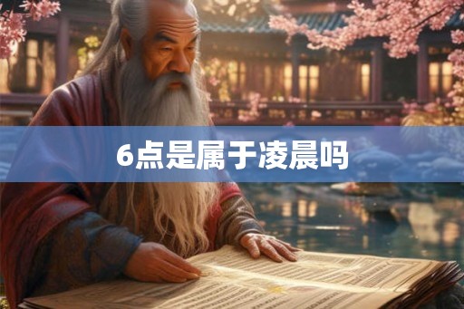 6点是属于凌晨吗 6点是属于凌晨吗