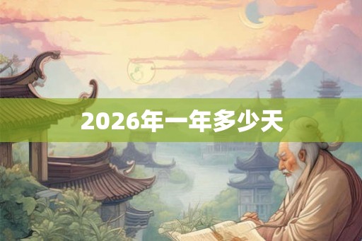 2026年一年多少天