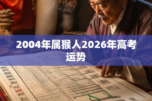 2004年属猴人2026年高考运势