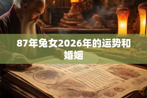 87年兔女2026年的运势和婚姻 87年兔女2026年的运势和婚姻
