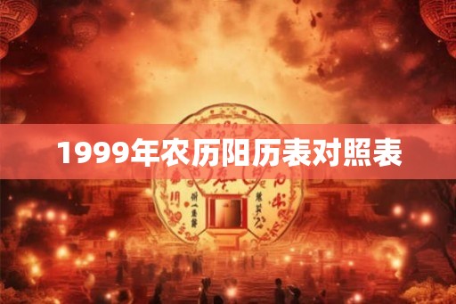 1999年农历阳历表对照表
