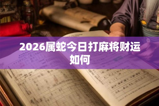 2026属蛇今日打麻将财运如何