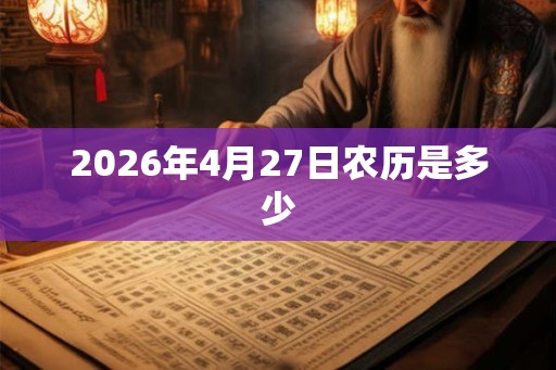 2026年4月27日农历是多少
