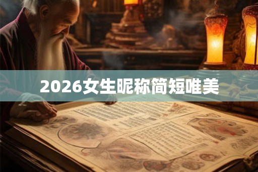 2026女生昵称简短唯美