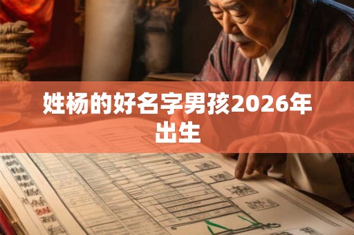 姓杨的好名字男孩2026年出生