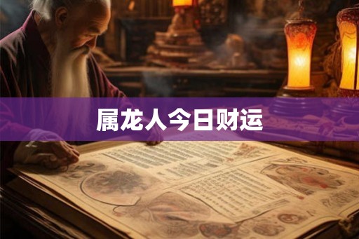 属龙人今日财运