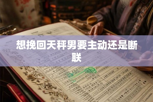 想挽回天秤男要主动还是断联 想挽回天秤男要主动还是断联