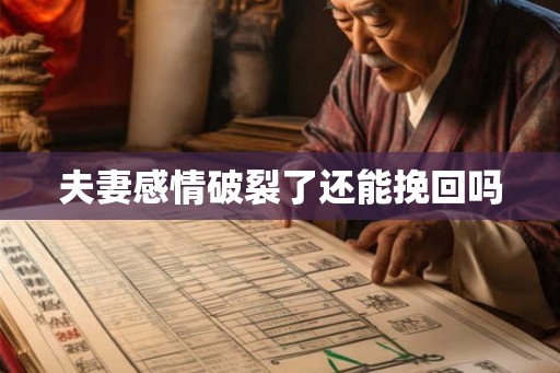夫妻感情破裂了还能挽回吗 夫妻感情破裂了还能挽回吗