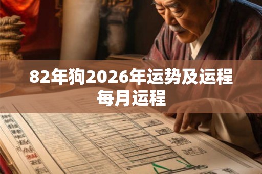 82年狗2026年运势及运程每月运程