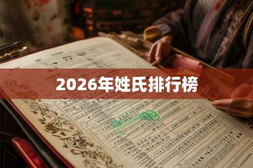 2026年姓氏排行榜