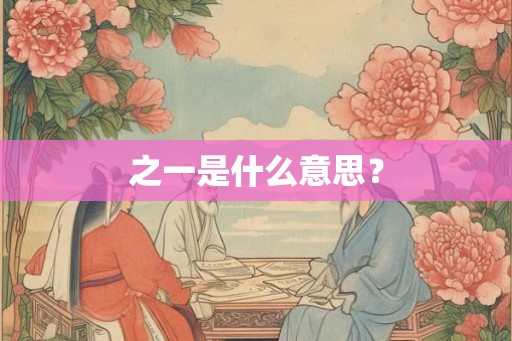 之一是什么意思？