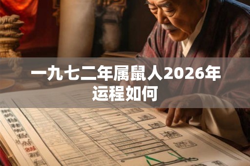 一九七二年属鼠人2026年运程如何 一九七二年属鼠人2026年运程如何