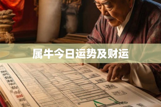 属牛今日运势及财运