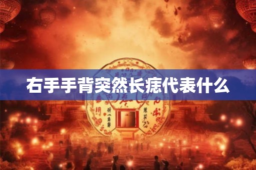 右手手背突然长痣代表什么