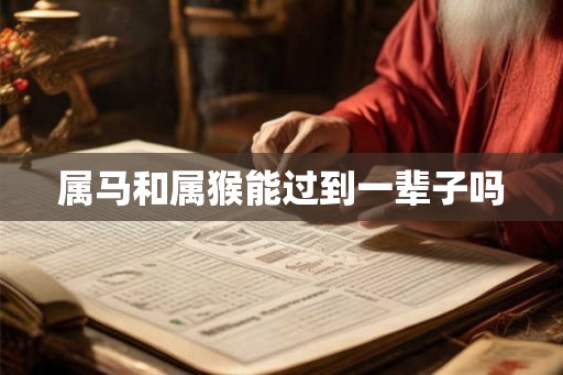 属马和属猴能过到一辈子吗 属马和属猴能过到一辈子吗