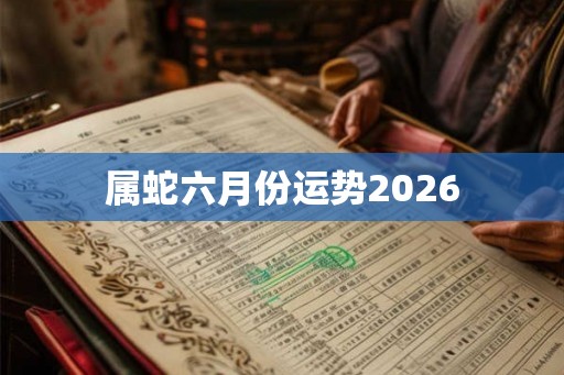属蛇六月份运势2026