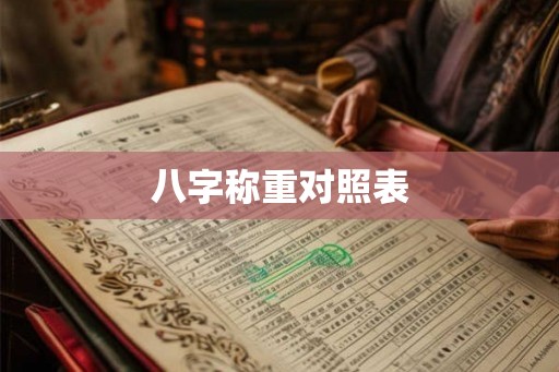 八字称重对照表