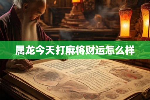 属龙今天打麻将财运怎么样