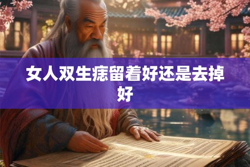 女人双生痣留着好还是去掉好