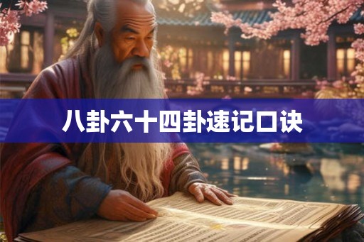 八卦六十四卦速记口诀
