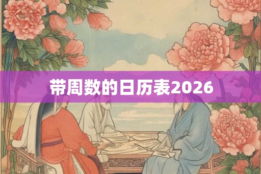 带周数的日历表2026 带周数的日历表2026