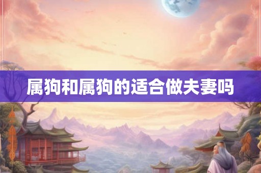 属狗和属狗的适合做夫妻吗