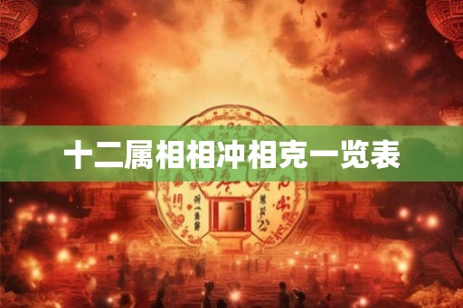 十二属相相冲相克一览表