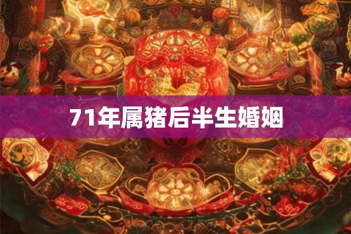 71年属猪后半生婚姻