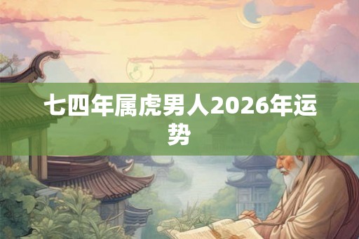 七四年属虎男人2026年运势 七四年属虎男人2026年运势