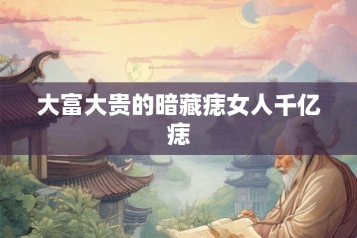 大富大贵的暗藏痣女人千亿痣