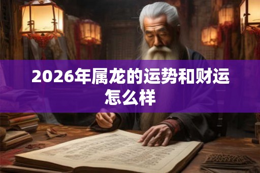 2026年属龙的运势和财运怎么样