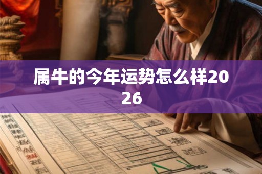属牛的今年运势怎么样2026